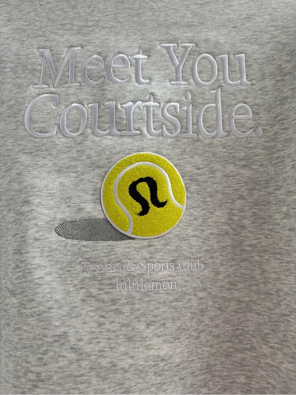 lululemon athletica ‘Meet You Courtside' Grey Crewneck Sweatshirt 2025 US Open - Picture 4 of 4